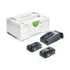marque pas cher en ligne Set énergie Festool SYS 18V 2×4,0/TCL 6 Duo (2 Batteries 4 Ah + Chargeur) 18 V + Coffret SYSTAINER 3 5