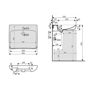 soldes de Noël Lavabo Autoportant PMR PARACELSUS 2 Allia – 119800000 6