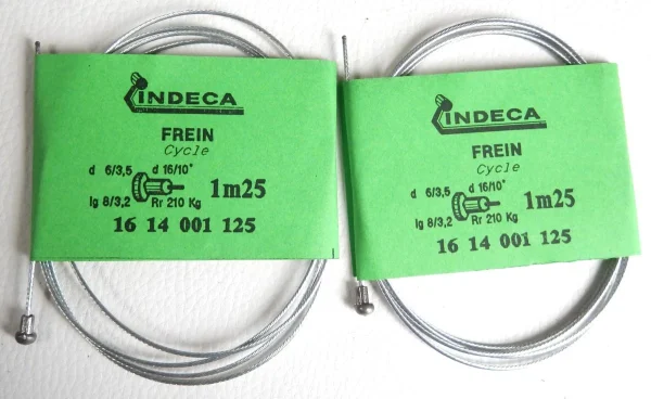 2 BRAKES CABLES INDECA CYCLE – Cables De Frein 1.25m boutique paris 1