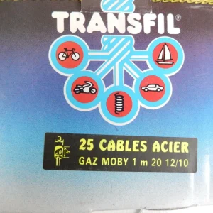 magasin 2 CABLES TRANSFIL GAZ MOBY- 2 Cables 1.20m 9