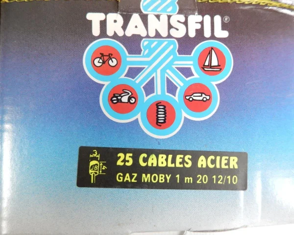 magasin 2 CABLES TRANSFIL GAZ MOBY- 2 Cables 1.20m 4